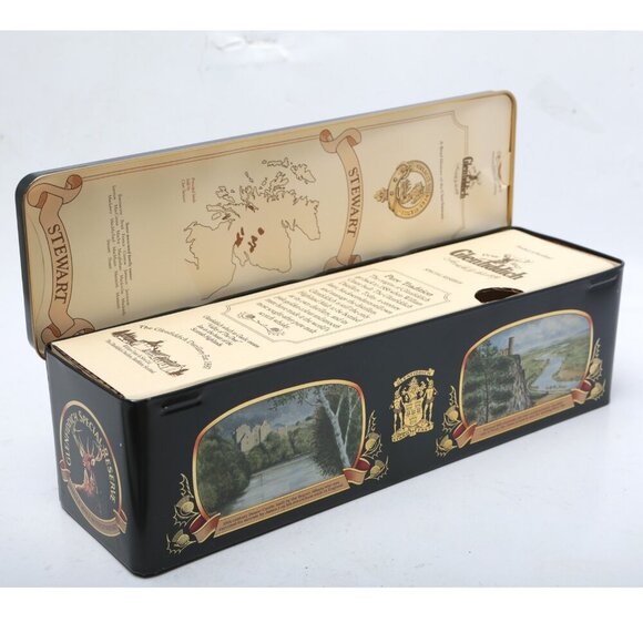 Vintage Glenfiddich Single Malt Scotch Whisky Tin - Clans of Scotland 90s Black - Picture 3 of 8